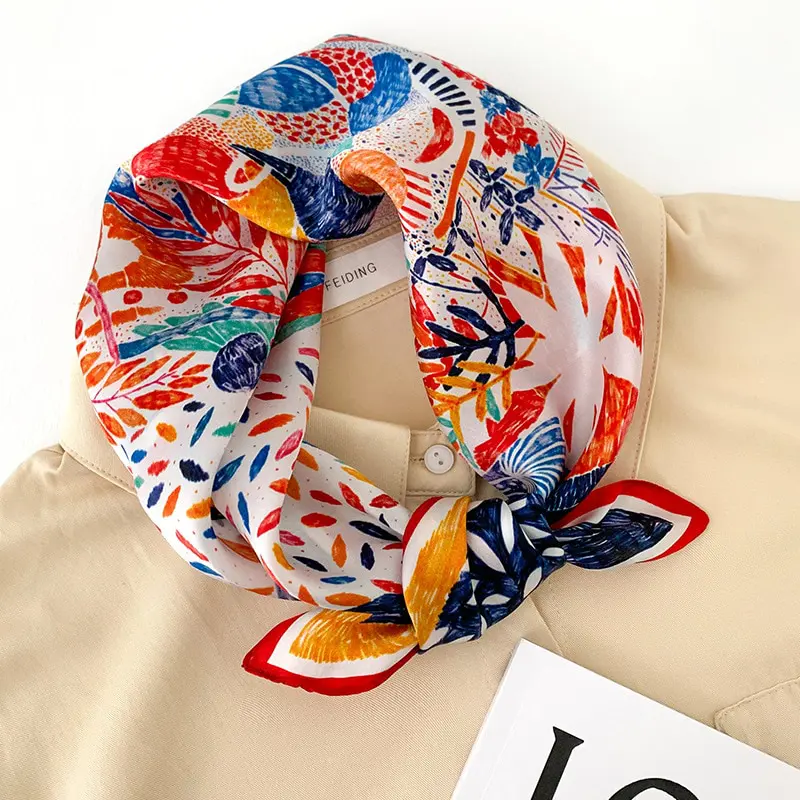 2 Foulards Bandana Femme En Soie Simulée – Style Vintage – Pour Cheveux, Cou, Sac à Main – Cadeau Idéal